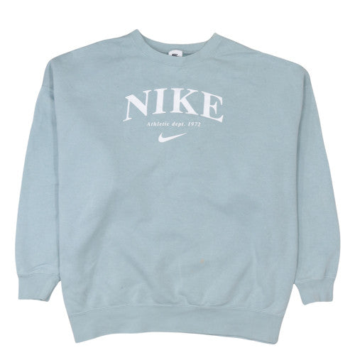 Nike Men's Blue Graphic Print Crew Neck Sweatshirt Size M