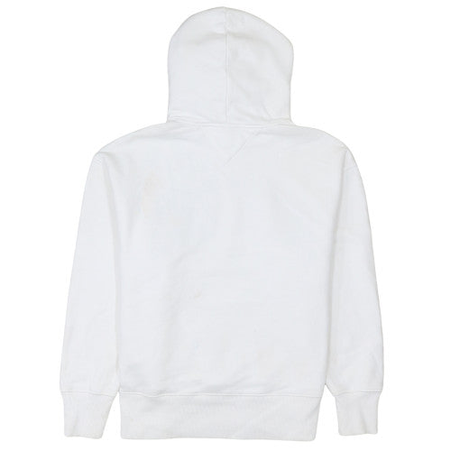 Tommy Jeans Men's White Pullover Hoodie Small Logo Retro Style