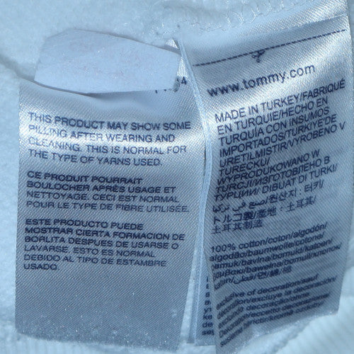 Tommy Jeans Men's White Pullover Hoodie Small Logo Retro Style