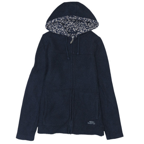 Weird Fish Women's Blue Hooded Full Zip Cotton Jacket Size 14