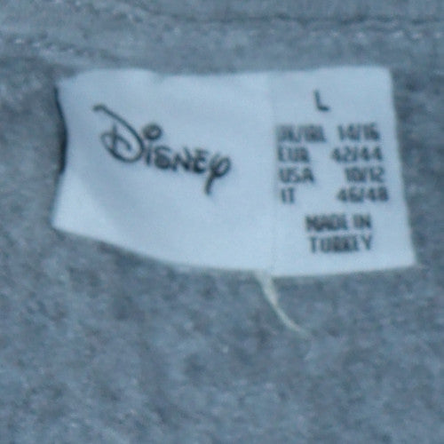 Disney Women Grey Lilo & Stitch Graphic Pullover Sweatshirt Size L
