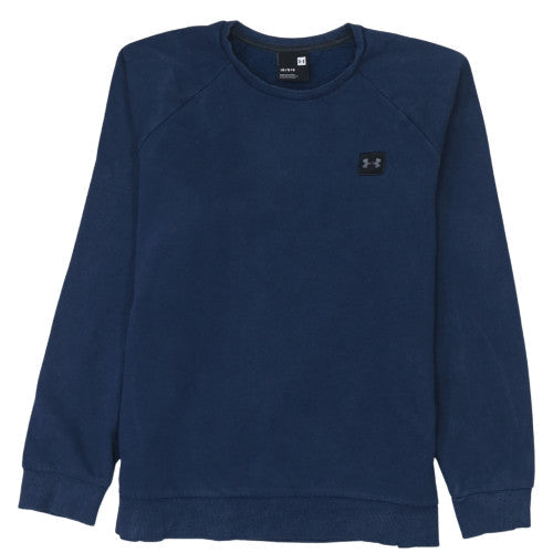 Under Armour Mens Blue Crew Neck Sweatshirt Large Fleece Pullover