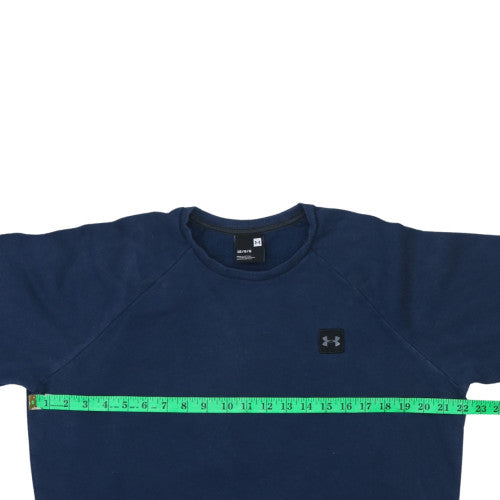 Under Armour Mens Blue Crew Neck Sweatshirt Large Fleece Pullover