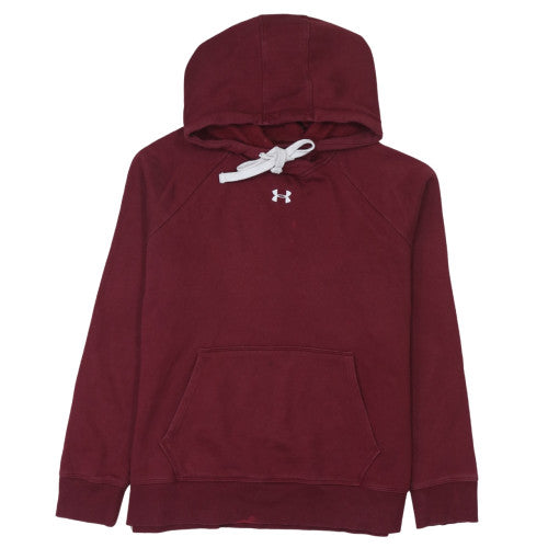 Under Armour Men's Red Pullover Hoodie L Fleece Logo Sportswear