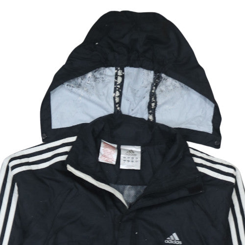 Adidas Womens Black Size 14 Hooded Windbreaker Jacket