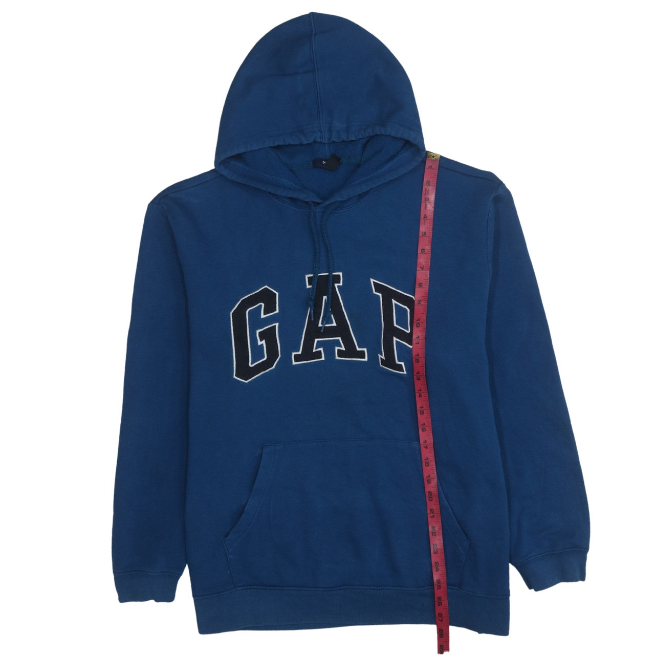 GAP Women Blue Pullover Hoodie XL Logo Embroidered Cotton Blend