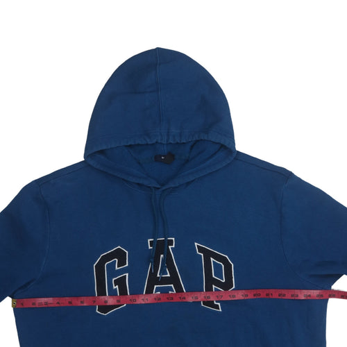 GAP Women Blue Pullover Hoodie XL Logo Embroidered Cotton Blend