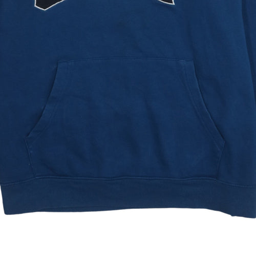 GAP Women Blue Pullover Hoodie XL Logo Embroidered Cotton Blend