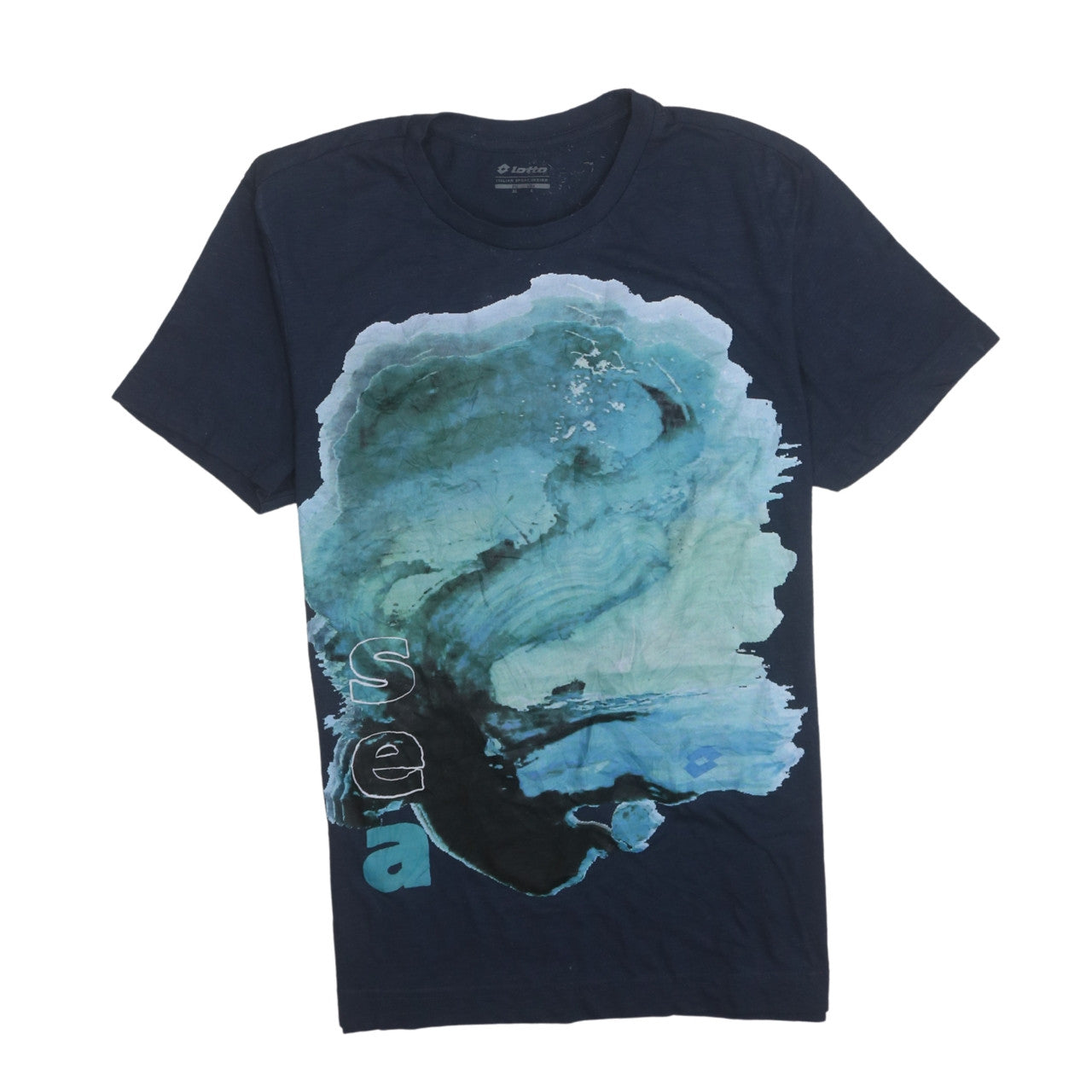 Lotto Men's Blue XL Graphic Sea Print Cotton T-Shirt