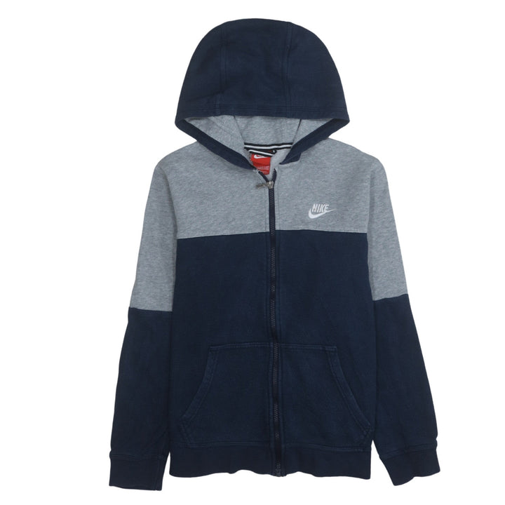 Nike Boys Blue & Grey Full Zip Hoodie XL 13-15 Years Fleece Sportswear