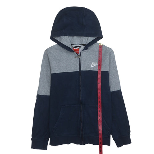 Nike Boys Blue & Grey Full Zip Hoodie XL 13-15 Years Fleece Sportswear