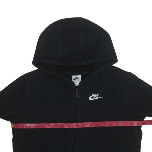 Nike Boys Black XL Full Zip Hoodie with Logo - Classic Fleece Sweatshirt