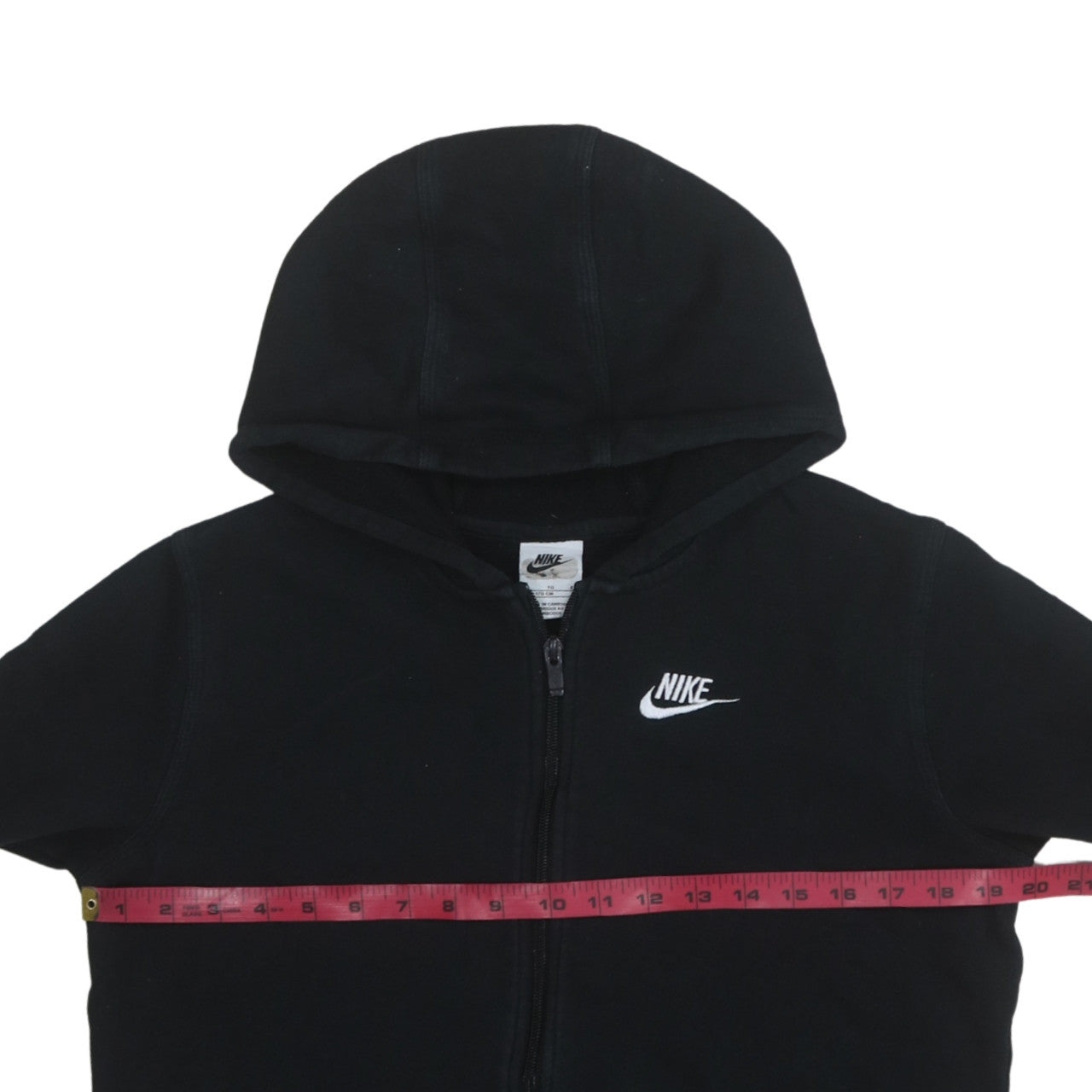 Nike Boys Black XL Full Zip Hoodie with Logo - Classic Fleece Sweatshirt