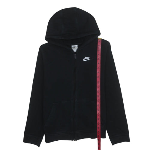 Nike Boys Black XL Full Zip Hoodie with Logo - Classic Fleece Sweatshirt