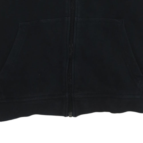 Nike Boys Black XL Full Zip Hoodie with Logo - Classic Fleece Sweatshirt