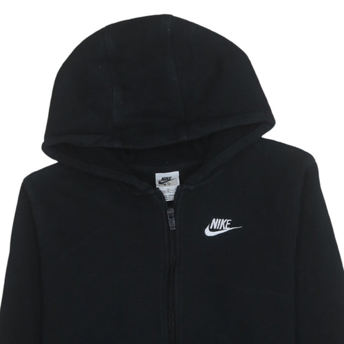 Nike Boys Black XL Full Zip Hoodie with Logo - Classic Fleece Sweatshirt