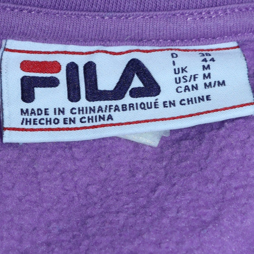 Fila Womens Grey Purple 1/4 Zip Colourblock Sweatshirt Size M