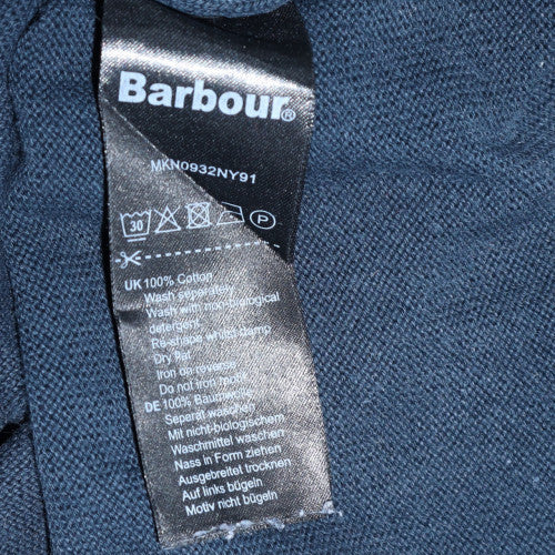 Barbour Men's Blue Cotton Crew Neck Pullover Jumper L