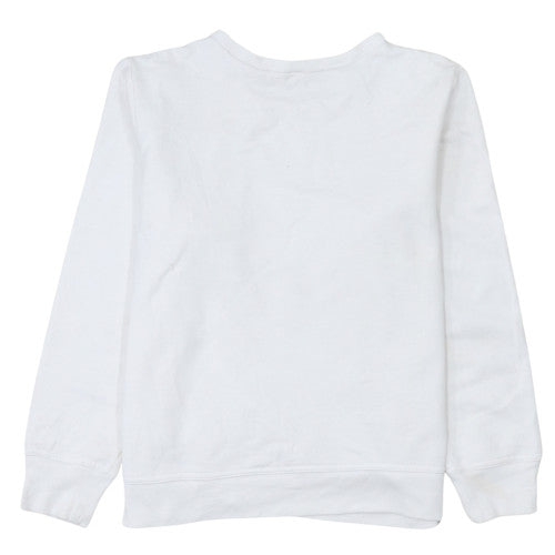 GAP Women White Small Pullover Sweatshirt Crew Neck Logo