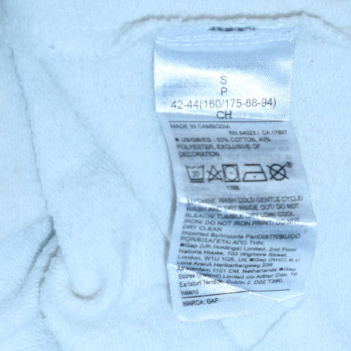 GAP Women White Small Pullover Sweatshirt Crew Neck Logo