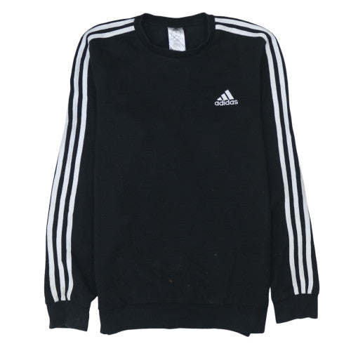 Adidas Men's Black Crew Neck Pullover Sweatshirt M Regular Fit