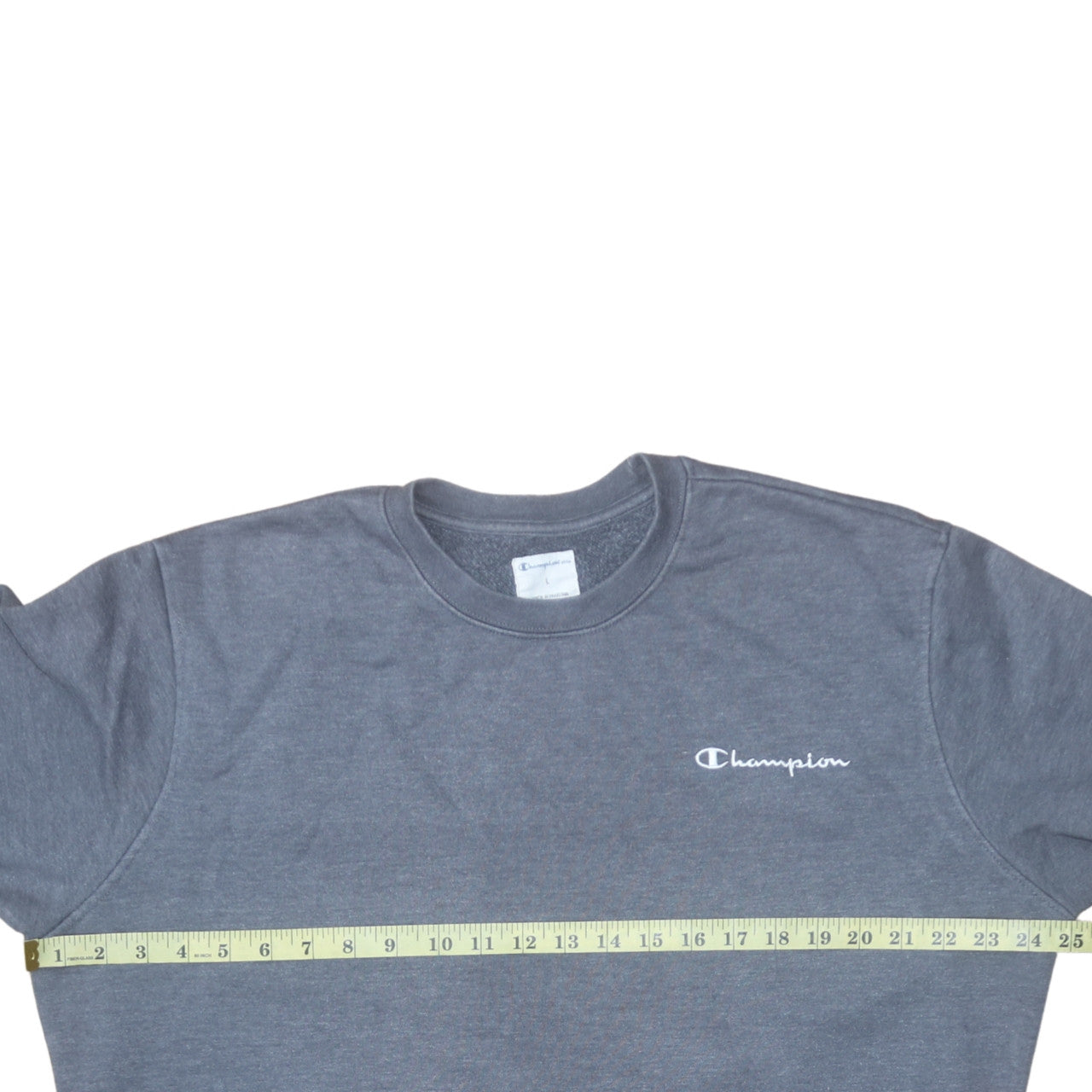 Champion Men's Grey Pullover Sweatshirt L Regular Fit Crew Neck