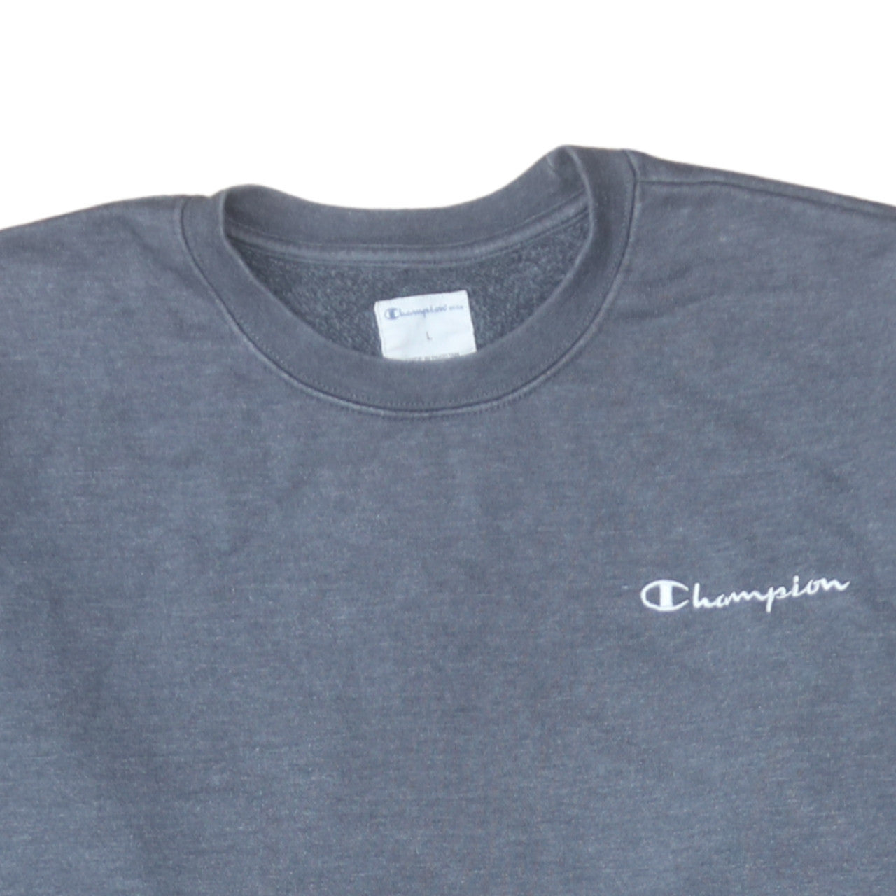 Champion Men's Grey Pullover Sweatshirt L Regular Fit Crew Neck