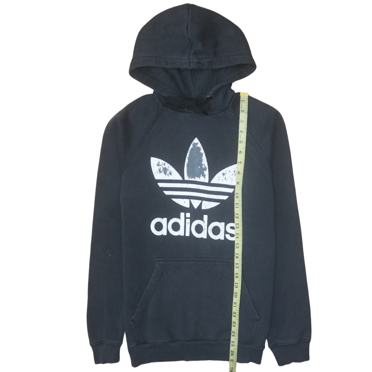 Adidas Mens Black Pullover Hoodie M Sports Logo Graphic Fleece