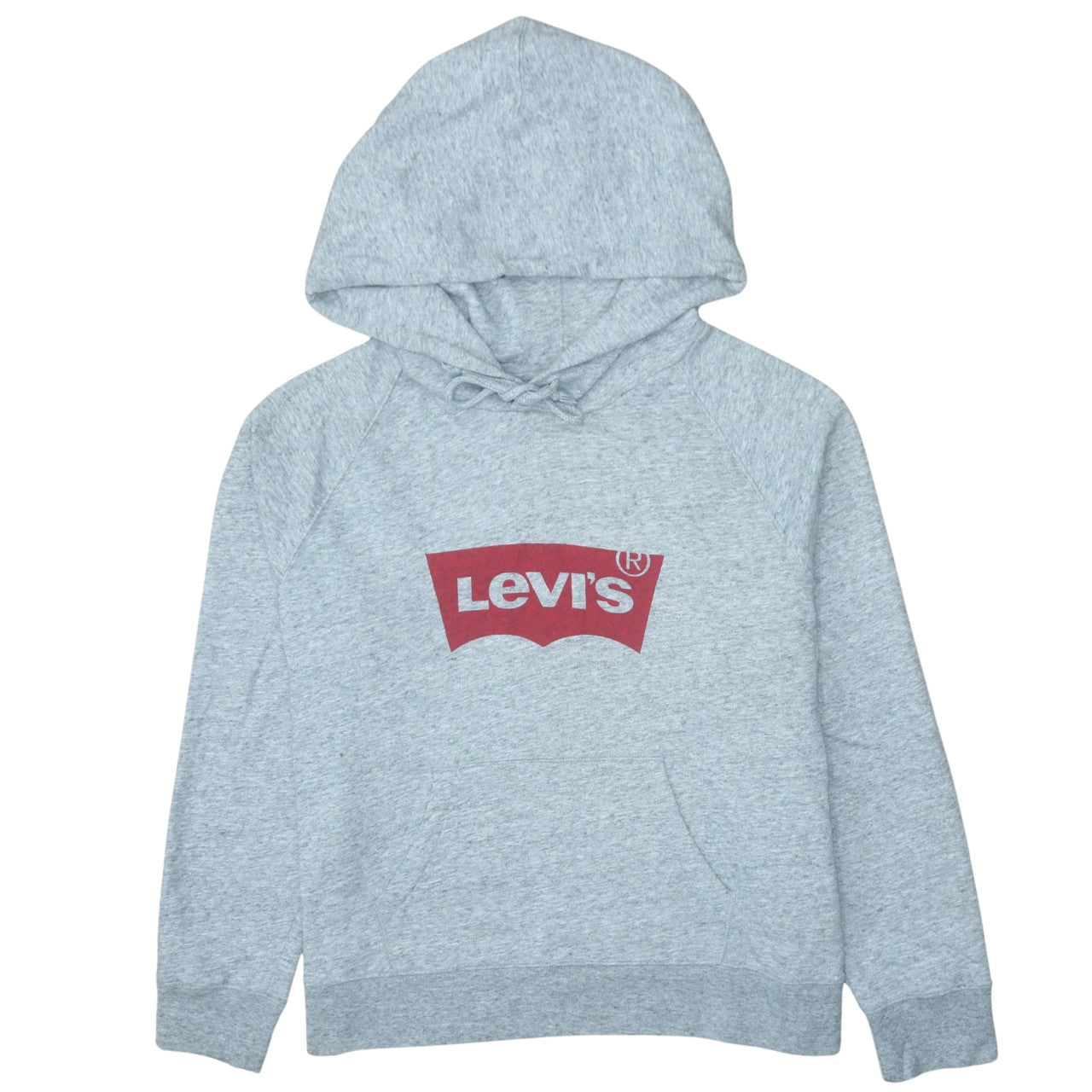 Levi's Womens Grey XL Pullover Hoodie with Red Logo Print
