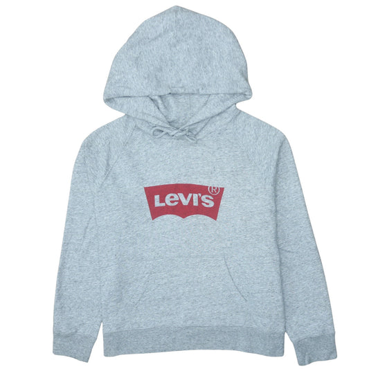 Levi's Womens Grey XL Pullover Hoodie with Red Logo Print