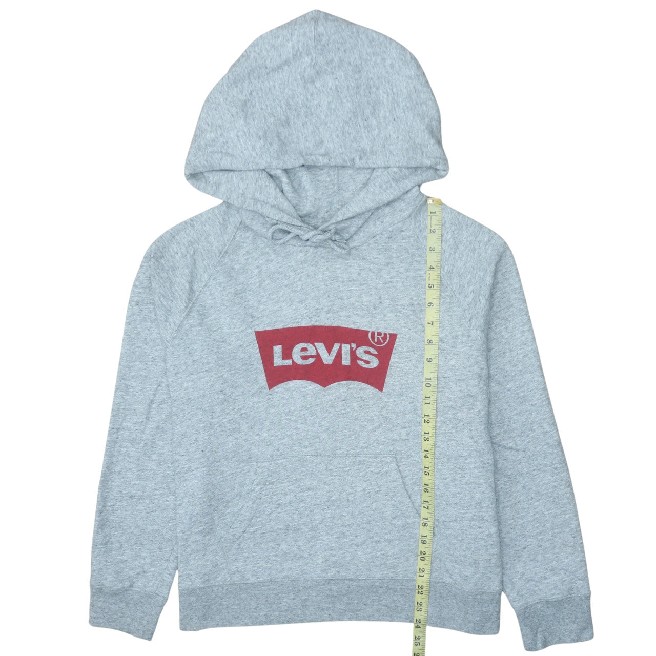 Levi's Womens Grey XL Pullover Hoodie with Red Logo Print