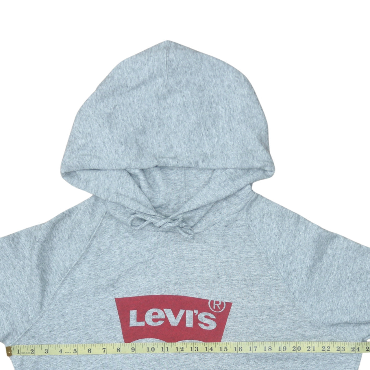 Levi's Womens Grey XL Pullover Hoodie with Red Logo Print