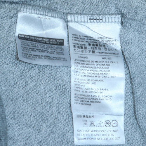 Levi's Womens Grey XL Pullover Hoodie with Red Logo Print