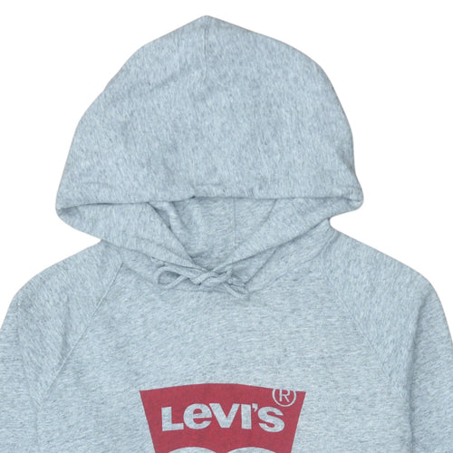 Levi's Womens Grey XL Pullover Hoodie with Red Logo Print