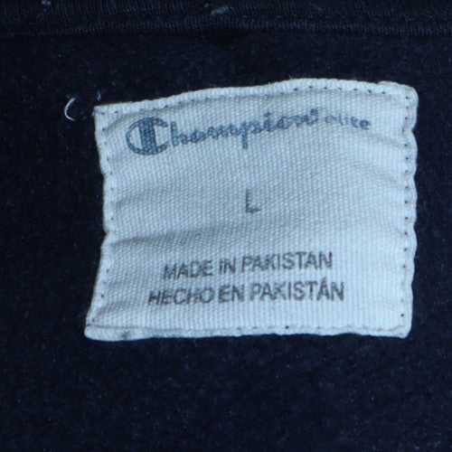 Champion Mens Navy Blue Sweatshirt L Crew Neck Classic Fit