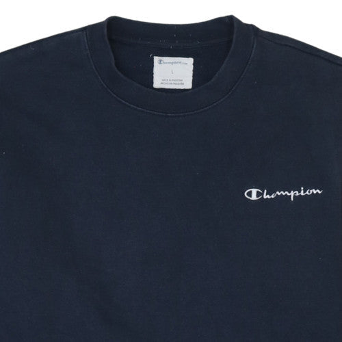 Champion Mens Navy Blue Sweatshirt L Crew Neck Classic Fit