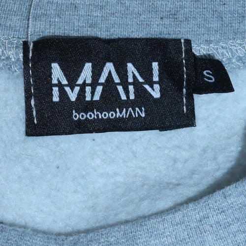 boohooMAN Men's Grey Graphic Skull Eagle Crew Neck Sweatshirt Size S
