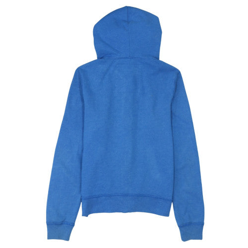 Hollister Men Blue Full Zip Hoodie S Logo Fleece Sweatshirt