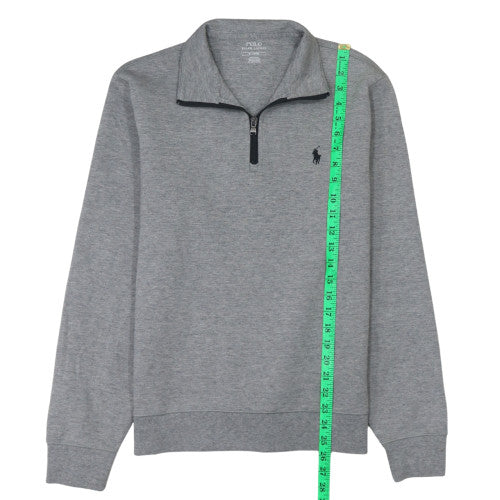 Ralph Lauren Men's Grey 1/4 Zip Collared Sweatshirt M Regular Fit