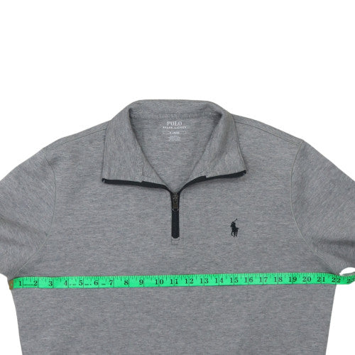 Ralph Lauren Men's Grey 1/4 Zip Collared Sweatshirt M Regular Fit