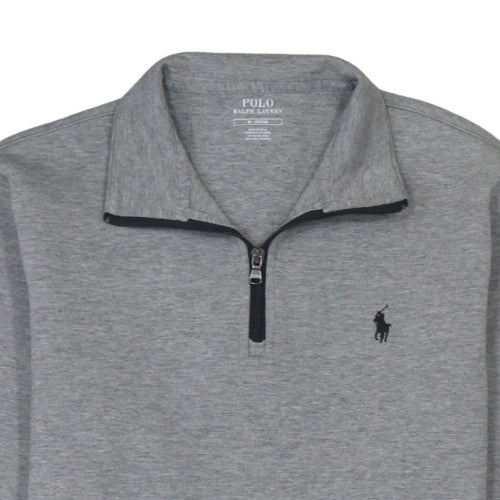Ralph Lauren Men's Grey 1/4 Zip Collared Sweatshirt M Regular Fit