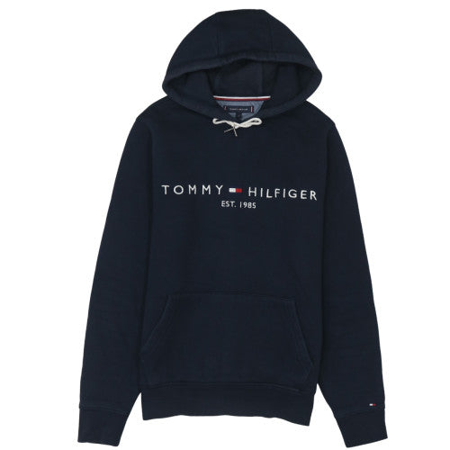 Tommy Hilfiger Men's Blue Pullover Hoodie Small Logo Fleece