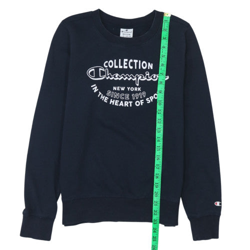 Champion Men's Blue Graphic Pullover Sweatshirt Medium