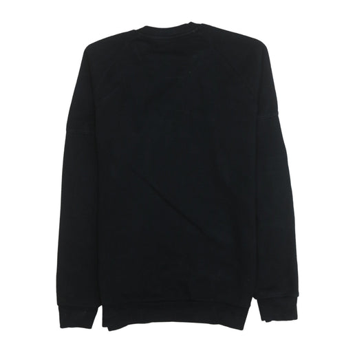 Adidas Mens Black Crew Neck Logo Pullover Sweatshirt Size S