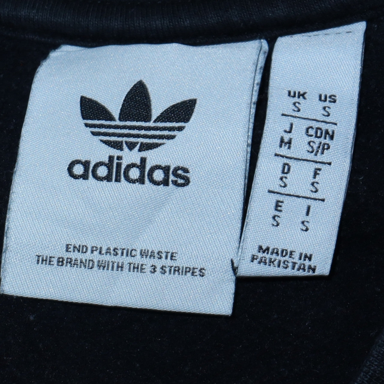 Adidas Mens Black Crew Neck Logo Pullover Sweatshirt Size S