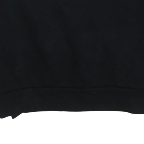 Adidas Mens Black Crew Neck Logo Pullover Sweatshirt Size S