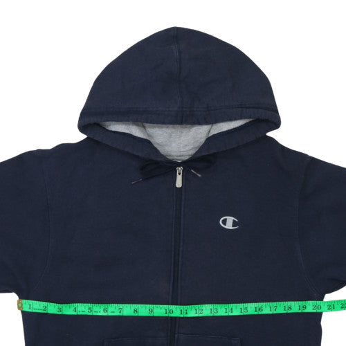 Champion Eco Men's Navy Full Zip Hoodie Small Fleece Cotton Blend