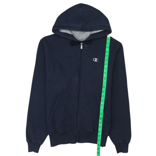Champion Eco Men's Navy Full Zip Hoodie Small Fleece Cotton Blend