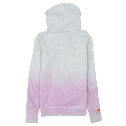 Superdry Womens Grey Pink Full Zip Hoodie Size M Ombre Gradient