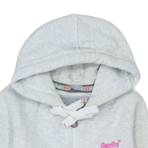 Superdry Womens Grey Pink Full Zip Hoodie Size M Ombre Gradient